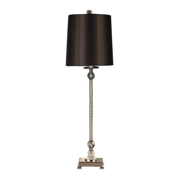 Shop 33.5" Polished Chrome Zoe Crystal Buffet Lamp with Black Drum